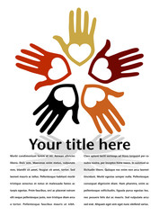 United loving hands with copy space vector.