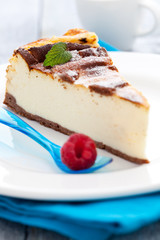 frischer Käsekuchen mit Minze