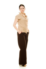 Fototapeta premium Beautiful brunette woman smiling