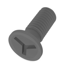 3d render of small screw