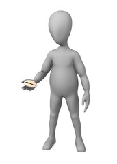 3d render of cartoon character with shell