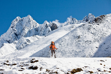 Hiking in Himalaya mountains