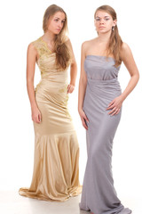 Hall envious friends - two girls in dresses
