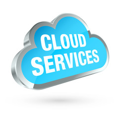 Blue 3D Cloud Silver Frame 