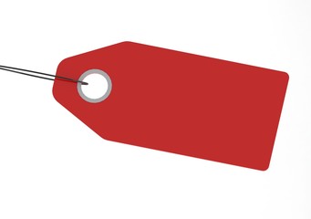 Blank Red Shopping Tag