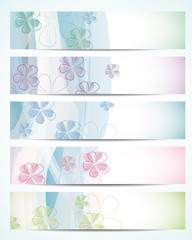 Set of abstract banners in pastel colors