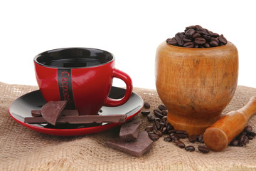 black coffee and chocolate