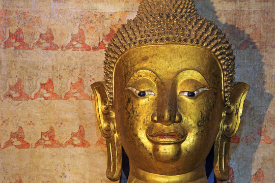 Face of the Buddha, Wat Chang Kham, Nan Province, Thailand