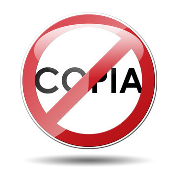 Se&ntilde;al prohibido con texto COPIA