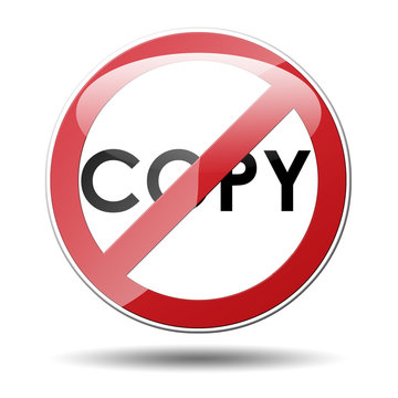 Se&ntilde;al prohibido con texto COPY