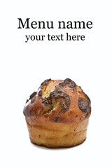 Chocolate muffins isolated on white background