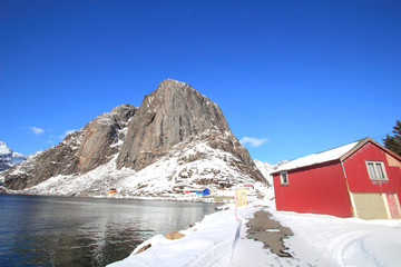 red fisherman's cabin of  Hamnøy