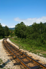 Fototapeta premium Old narrow gauge railway in Mokra Gora, Serbia