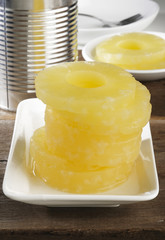 peeled slices of pineapple