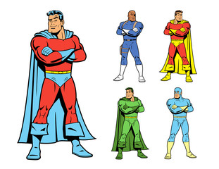 Klassisches Superhelden- und Cool-Variationen-Bildset