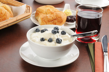 Yogurt with blueberries