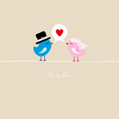 Wedding Birds Pretending Love 1 Heart