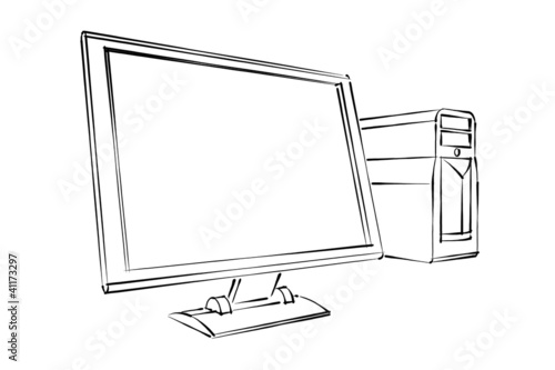 Desktop Computer Abstract Sketch Stock Photo And Royalty Free Desktop Computer Abstract Sketch
