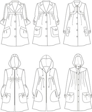 Premium Vector | Autumn coat hand drawn vector illustration raincoat sketch  design element