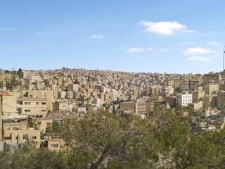 Fototapeta na wymiar Aeiral view of Amman city, Jordan, Middle East.