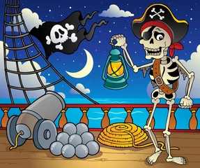 Cercles muraux Pirates Thème du pont du bateau pirate 6