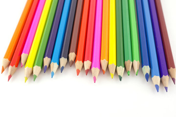 Color pencils over white