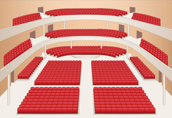 interior of theater hall color plan vector