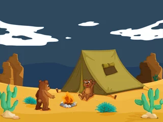 Wall murals Beren Bears camping