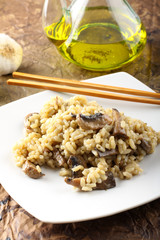 Risotto with fresh mushrooms