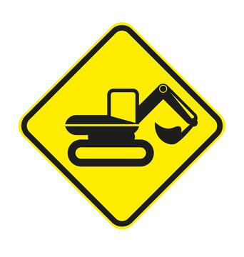 bagger minibagger zeichen sign button pin sticker