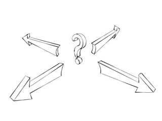 directions and question mark