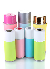aerosol cans isolated on white
