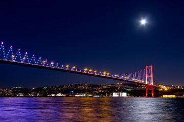 Fototapeta na wymiar Scena nocy Most Bosfor w Stambule