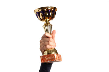 mano alza una coppa