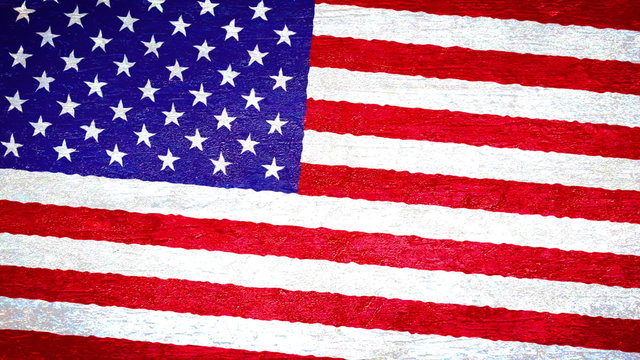 Painting flag on the wall - USA