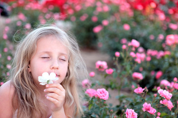 girl with flowers