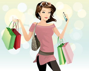 shopping  young women