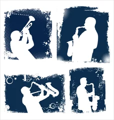 Papier Peint photo autocollant Groupe de musique Ensemble de fond de musique jazz