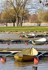Finland harbor in spring