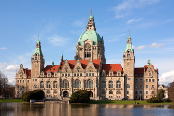 Fototapeta na wymiar Neues Rathaus w Hanowerze, New City Hall, Hanover