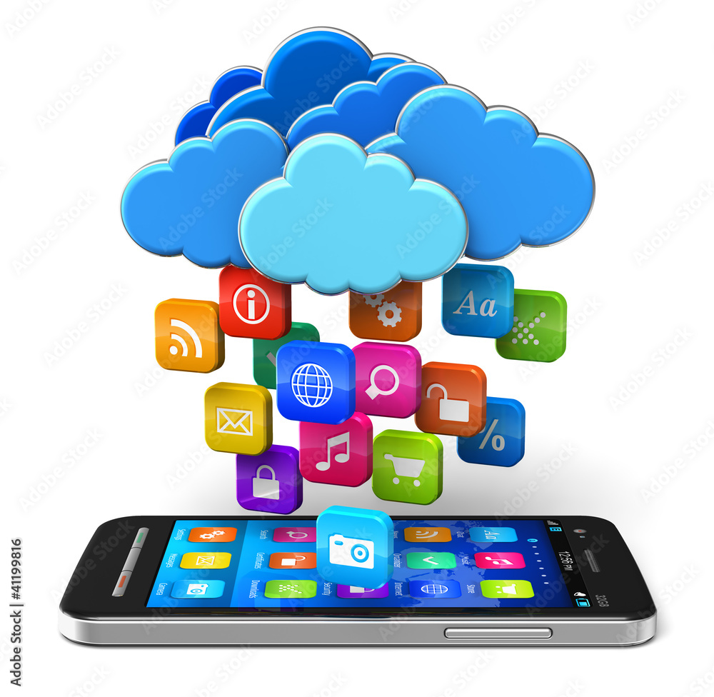 Poster cloud computing and mobility concept