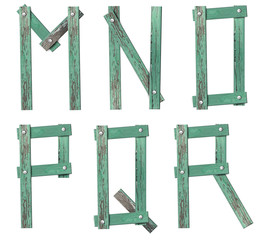 Old Grunge Wooden Alphabet,
