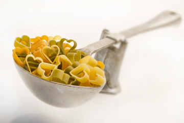 balance with pasta of hearts