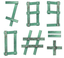Old Grunge Wooden Alphabet number