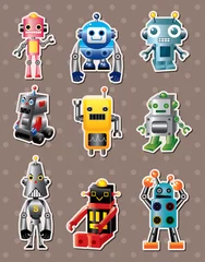 Fotobehang Robots cartoon robot stickers