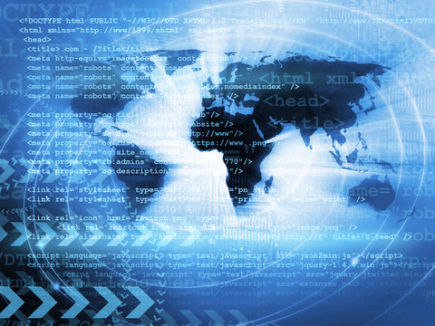 Source code World map background