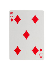 Old playing card (five)