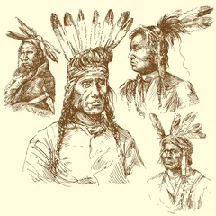 Foto op Plexiglas apache portret - handgetekende collectie © canicula