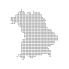 Fototapeta na wymiar Pixelkarte - Bundesland Bayern
