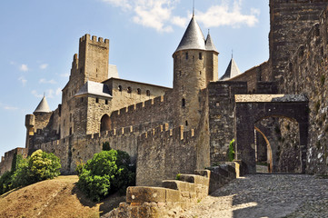 Obraz premium Il villaggio fortificato di Carcassonne, Francia